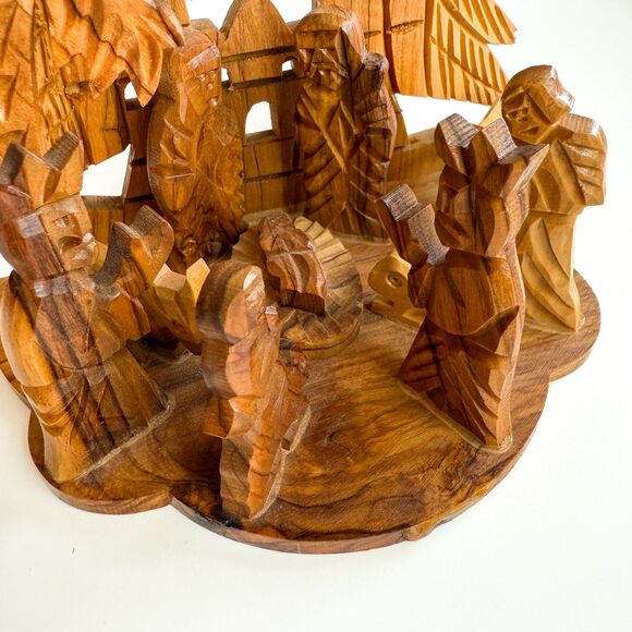 Handcrafted Olive Wood Nativity Scene Holy Land Christian Decor Heirloom - Picture 4 of 10